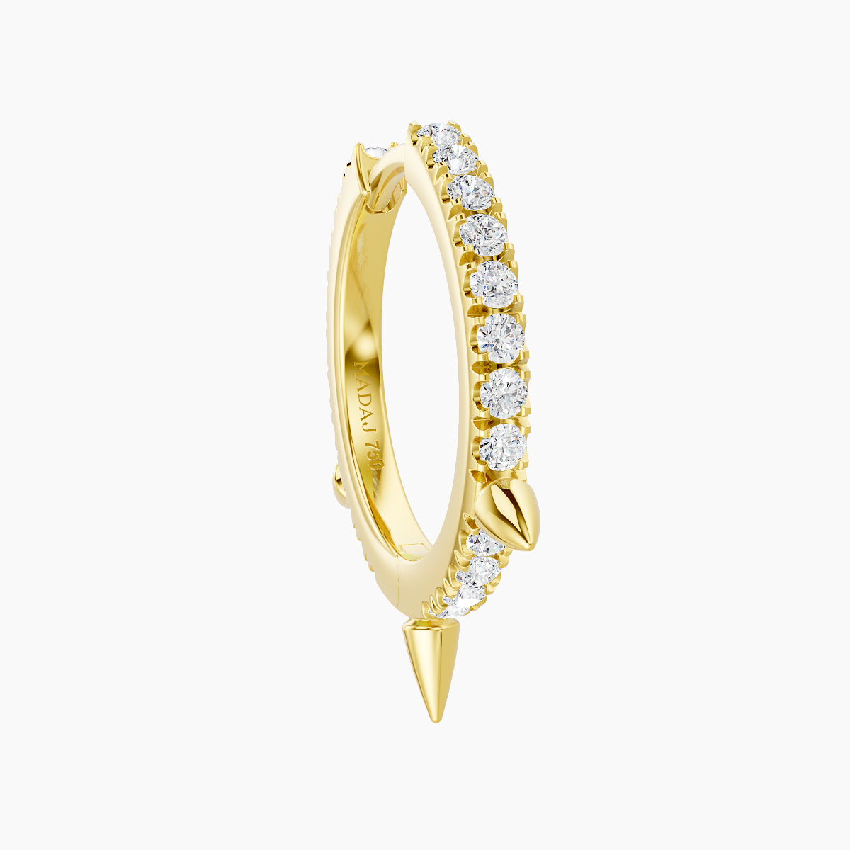Skade | 18k Yellow Gold 9.5 mm Spike Diamond Hoop Piercing