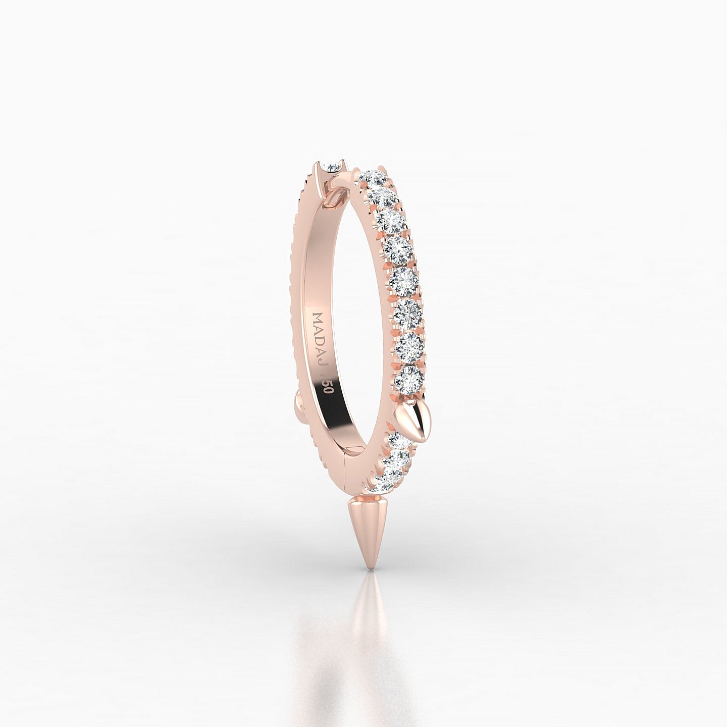 Skade | 18k Rose Gold 9.5 mm Spike Diamond Hoop Piercing