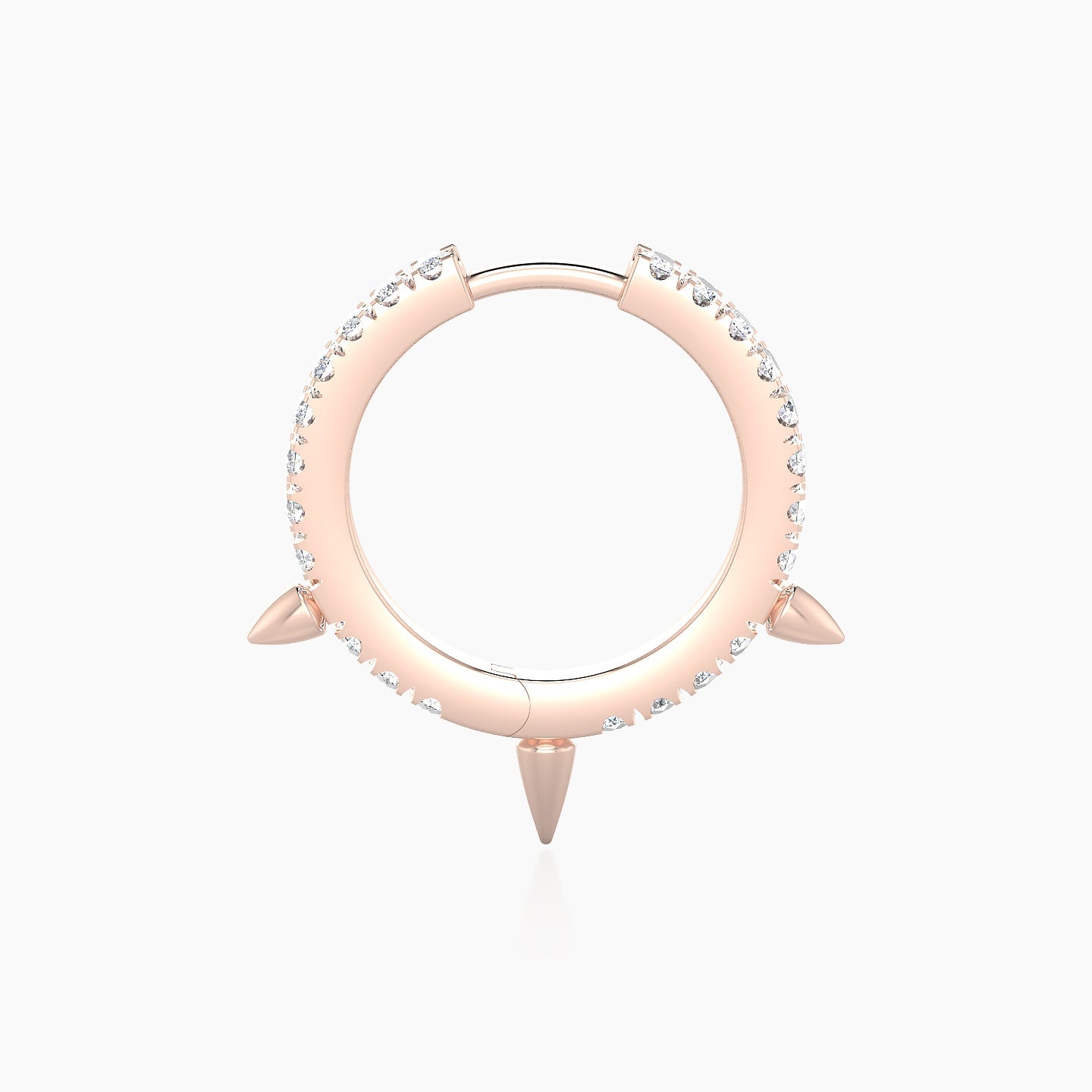 Skade | 18k Rose Gold 9.5 mm Spike Diamond Hoop Piercing