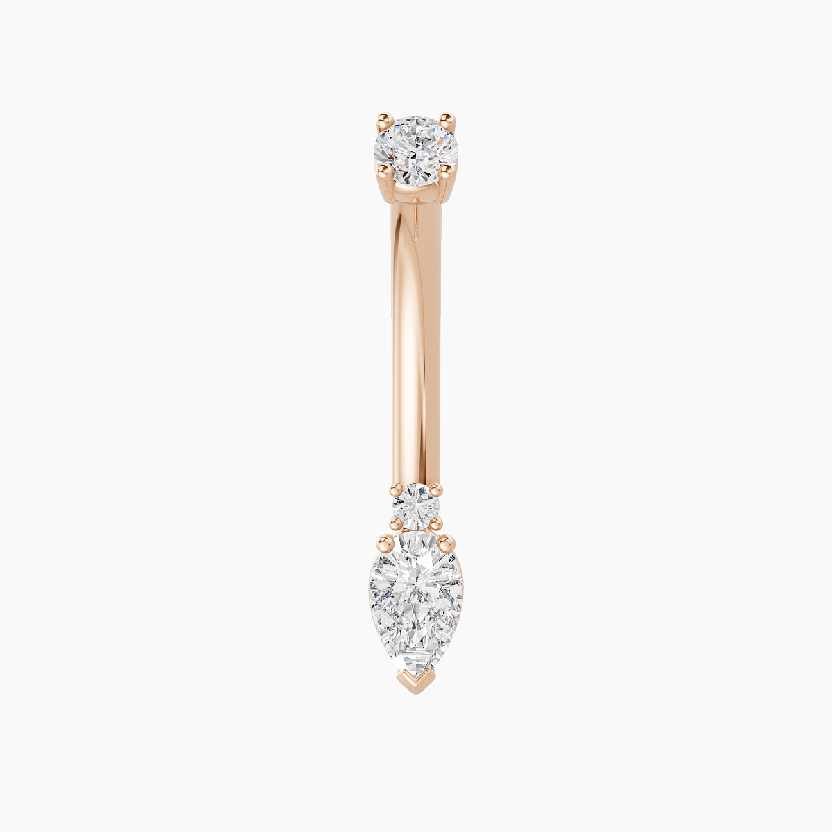 Skadi | 18k Rose Gold 7 mm 10 mm Diamond Belly Piercing