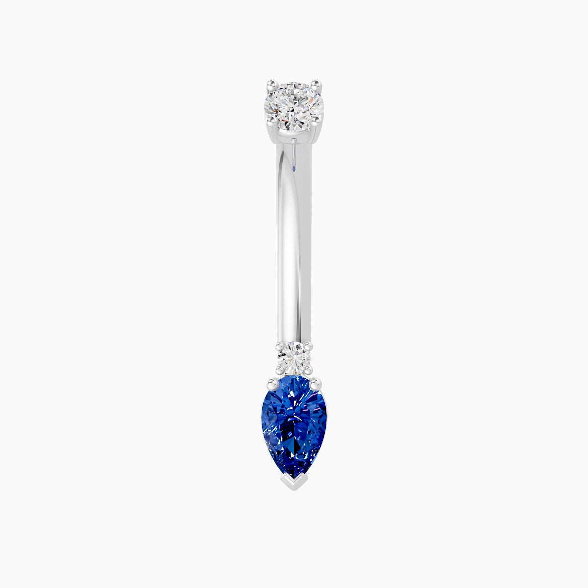 Skadi | 18k White Gold 7 mm 10 mm Sapphire & Diamond Belly Piercing