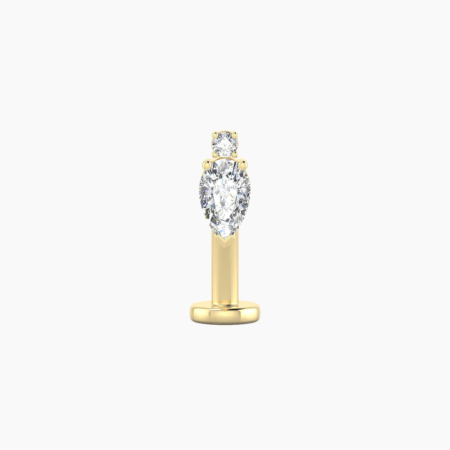 Skadi | 18k Yellow Gold 7 mm 10 mm Diamond Floating Navel Piercing