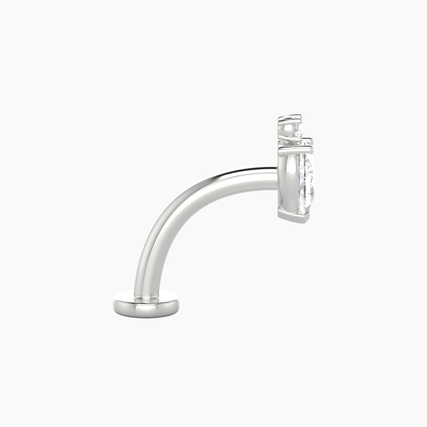 Skadi | 18k White Gold 7 mm 10 mm Diamond Floating Navel Piercing