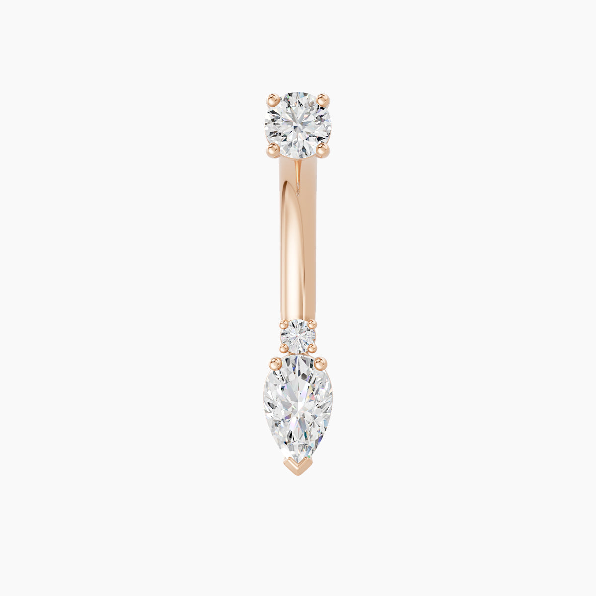 Skadi | 18k Rose Gold 7 mm 10 mm Diamond Navel Piercing