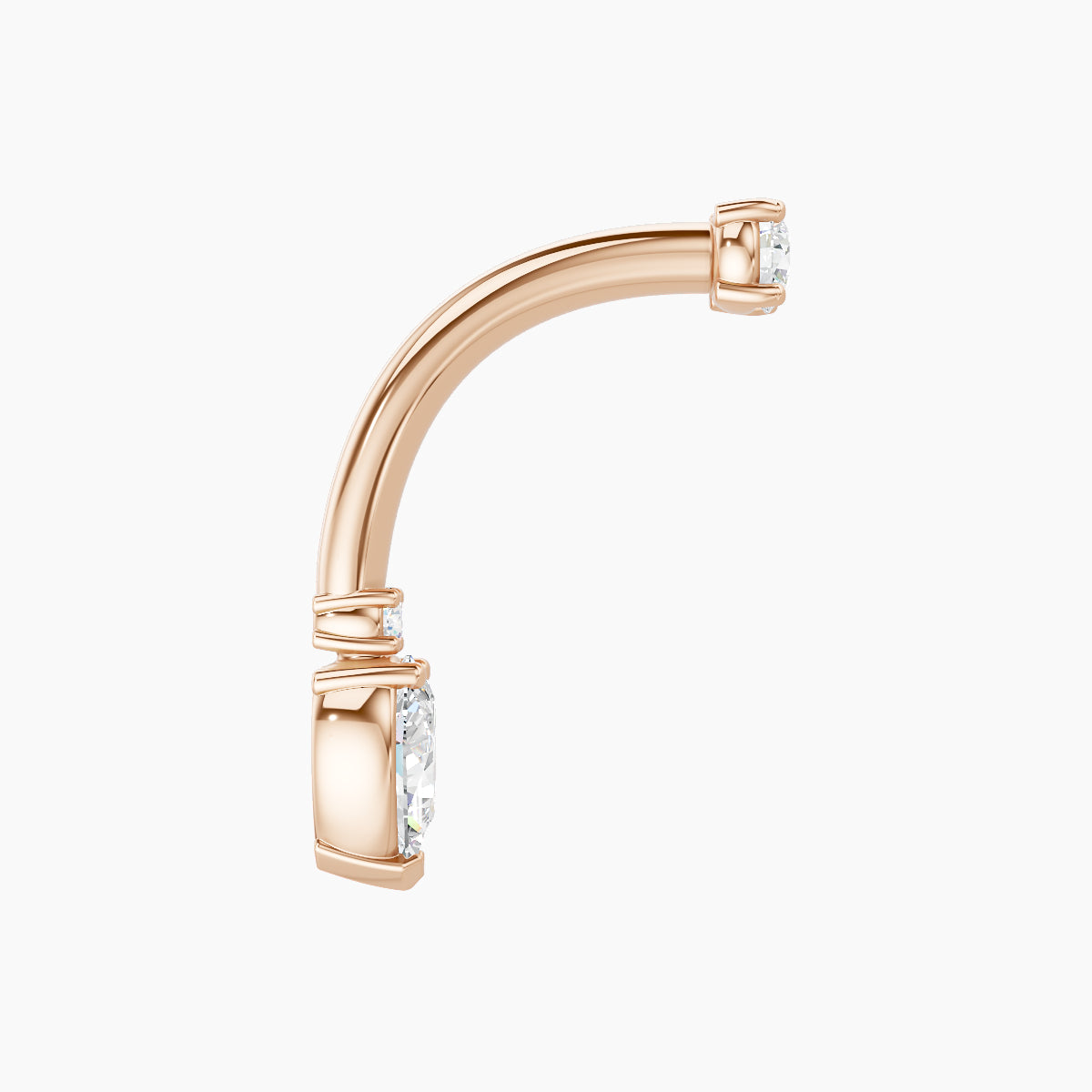 Skadi | 18k Rose Gold 7 mm 10 mm Diamond Navel Piercing