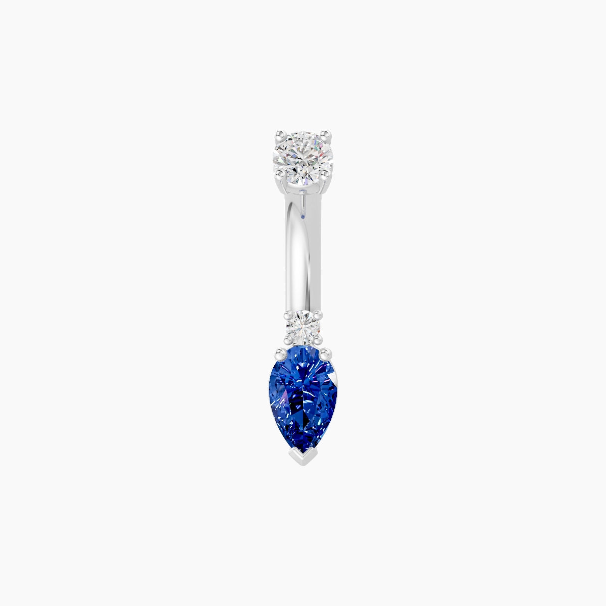 Skadi | 18k White Gold 7 mm 6 mm Sapphire & Diamond Belly Piercing