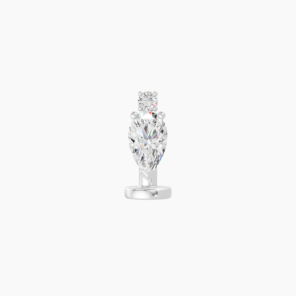 Skadi | 18k White Gold 7 mm 6 mm Diamond Floating Navel Piercing