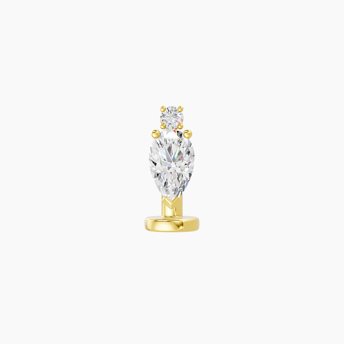 Skadi | 18k Yellow Gold 7 mm 6 mm Diamond Floating Navel Piercing