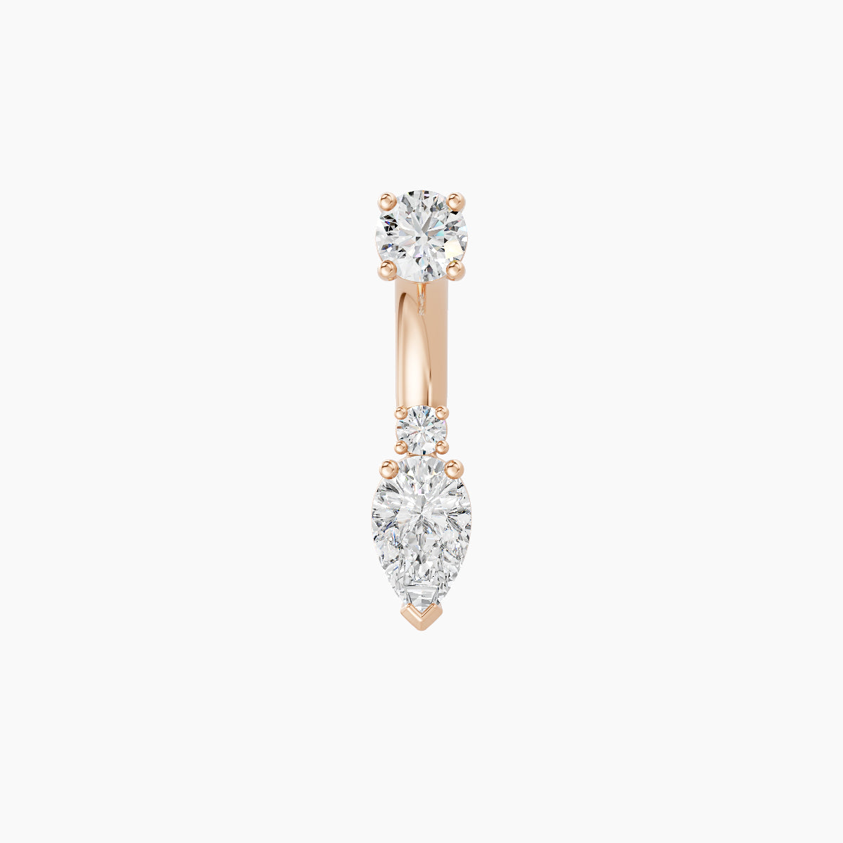 Skadi | 18k Rose Gold 7 mm 6 mm Diamond Navel Piercing