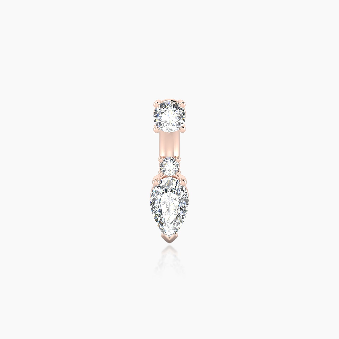 Skadi | 18k Rose Gold 6 mm 7 mm Diamond Navel Piercing