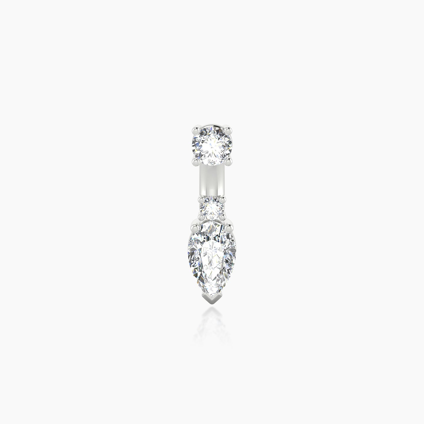 Skadi | 18k White Gold 6 mm 7 mm Diamond Navel Piercing