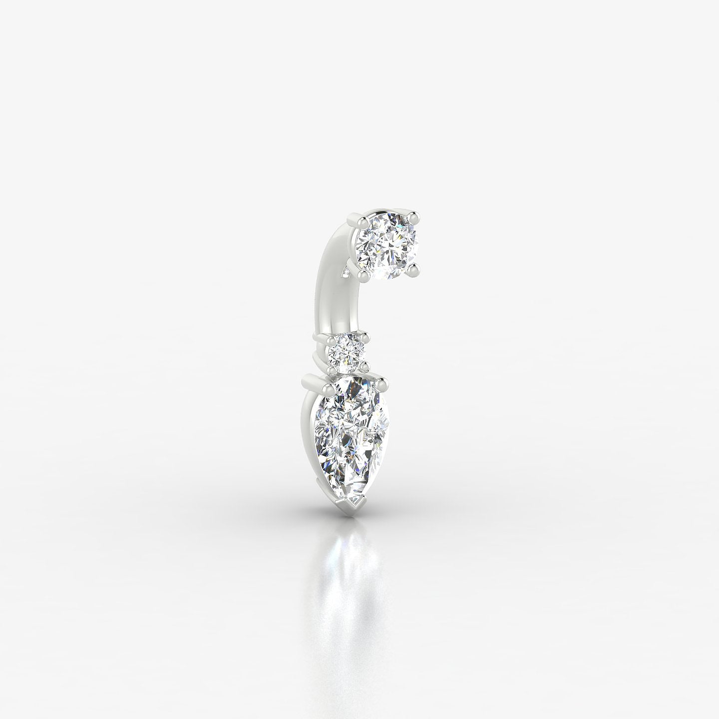 Skadi | 18k White Gold 6 mm 7 mm Diamond Navel Piercing