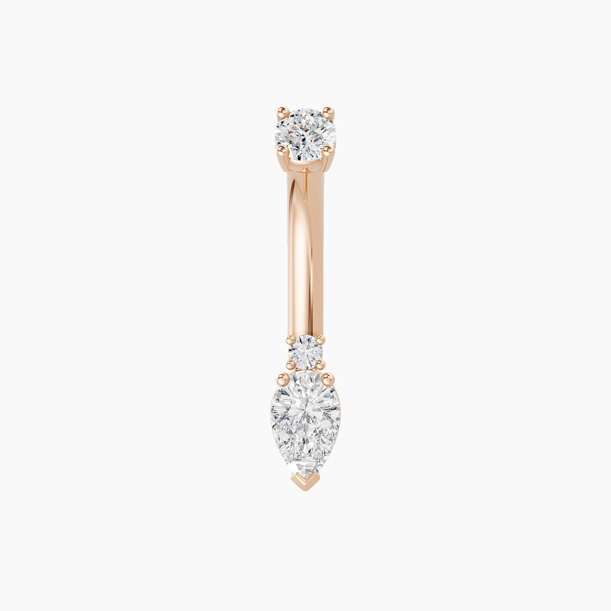 Skadi | 18k Rose Gold 7 mm 8 mm Diamond Belly Piercing