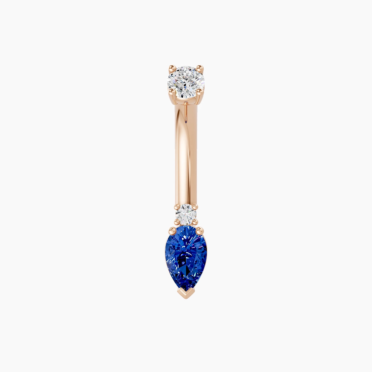 Skadi | 18k Rose Gold 7 mm 8 mm Sapphire & Diamond Belly Piercing