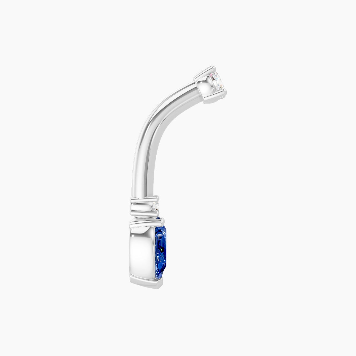 Skadi | 18k White Gold 7 mm 8 mm Sapphire & Diamond Belly Piercing