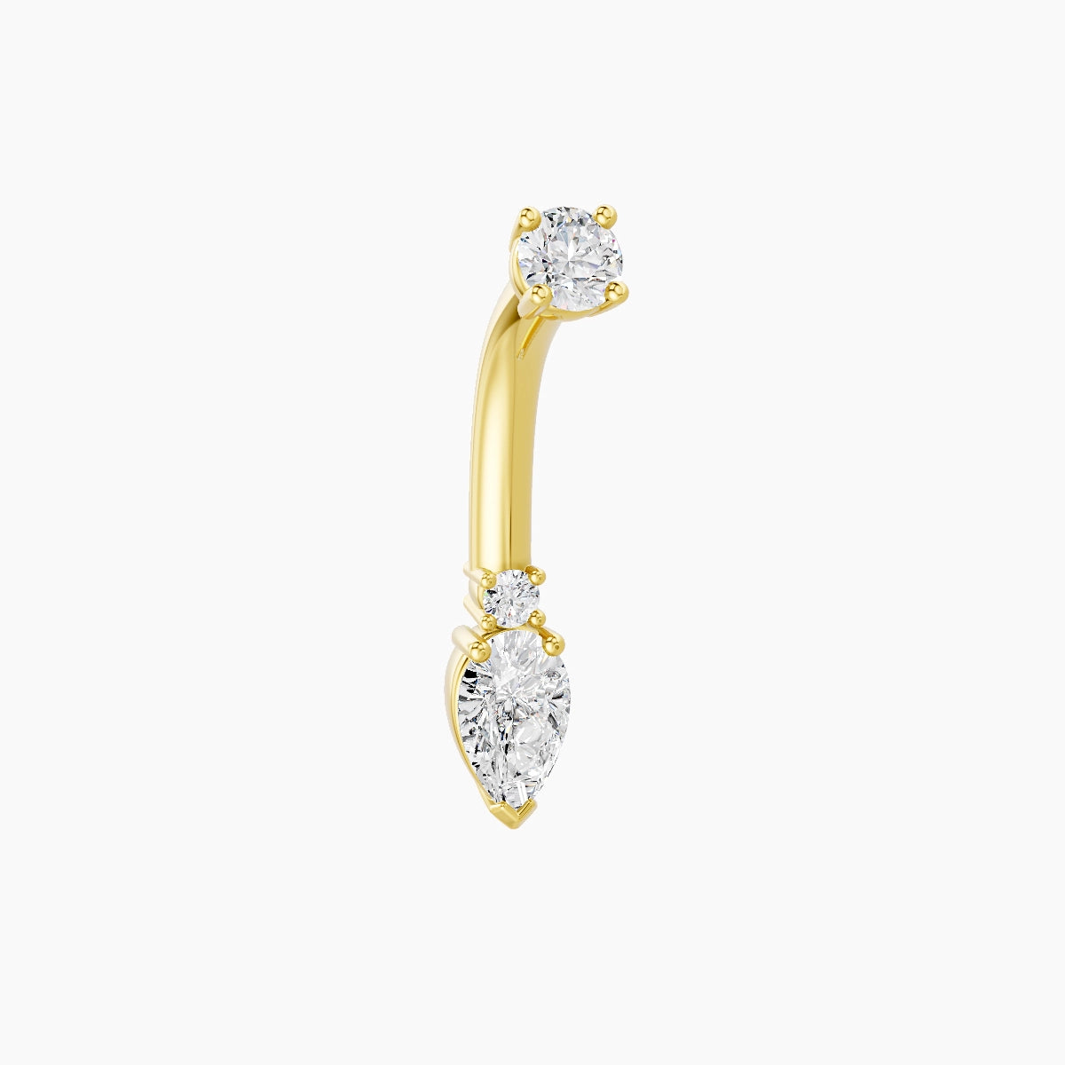 Skadi | 18k Yellow Gold 7 mm 8 mm Diamond Belly Piercing