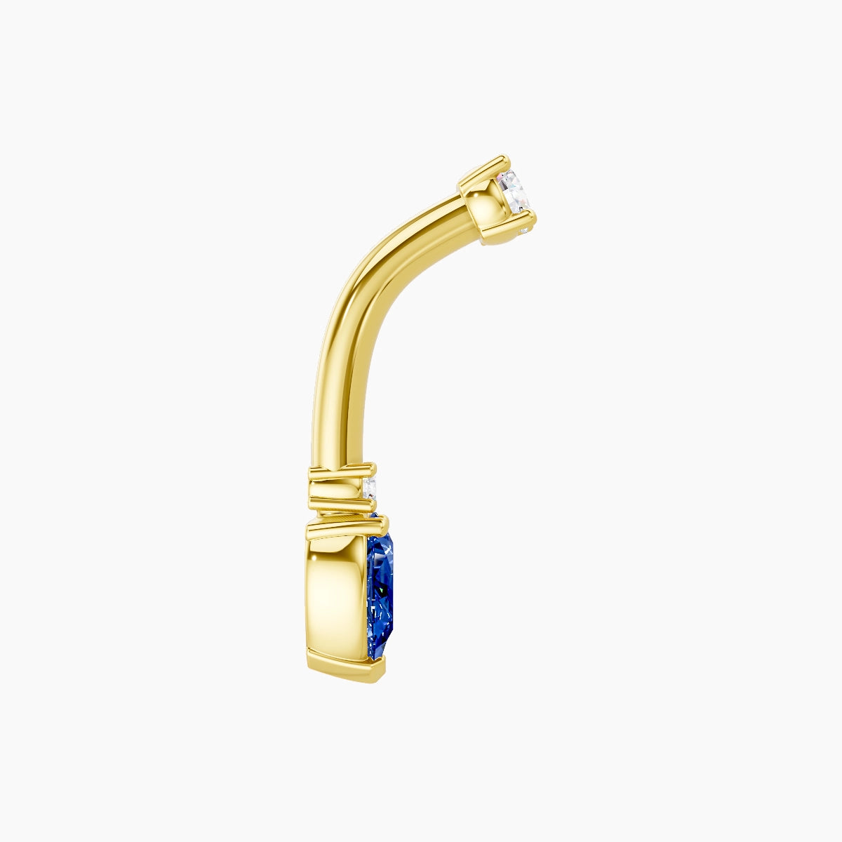 Skadi | 18k Yellow Gold 7 mm 8 mm Sapphire & Diamond Belly Piercing