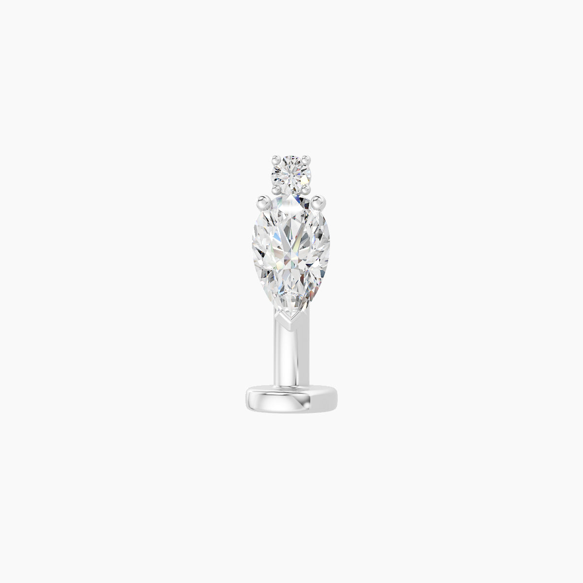 Skadi | 18k White Gold 7 mm 8 mm Diamond Floating Navel Piercing
