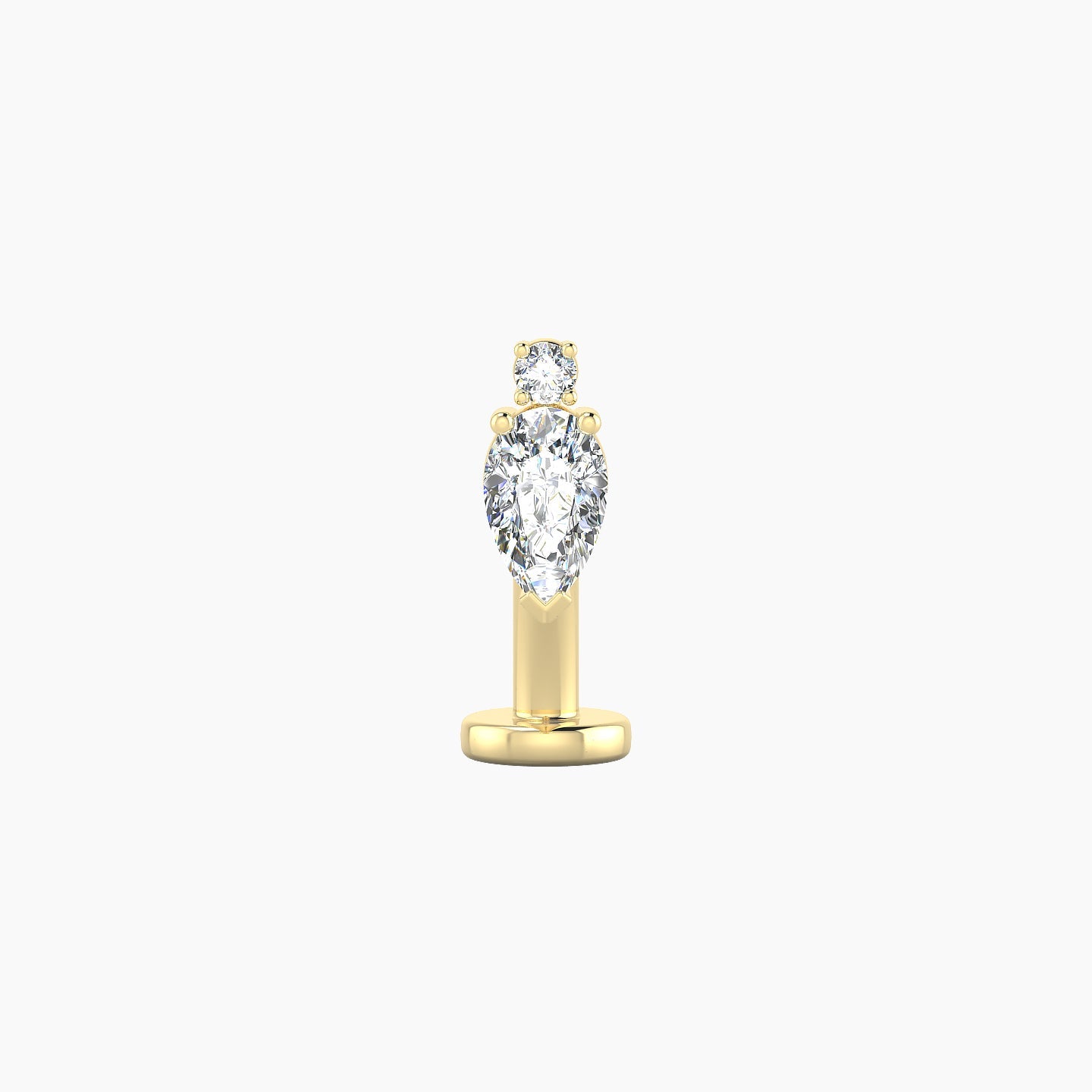 Skadi | 18k Yellow Gold 7 mm 8 mm Diamond Floating Navel Piercing
