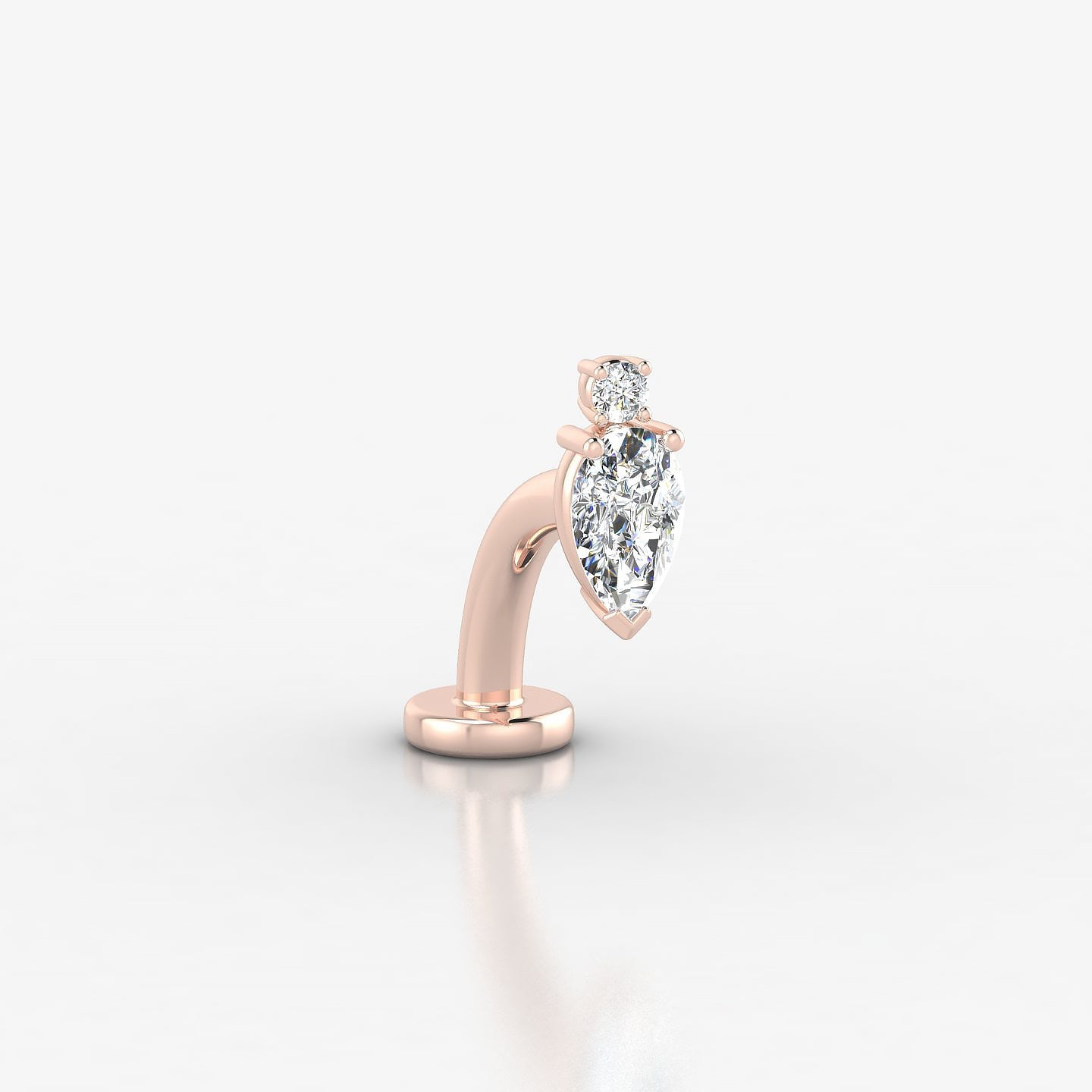 Skadi | 18k Rose Gold 7 mm 8 mm Diamond Floating Navel Piercing
