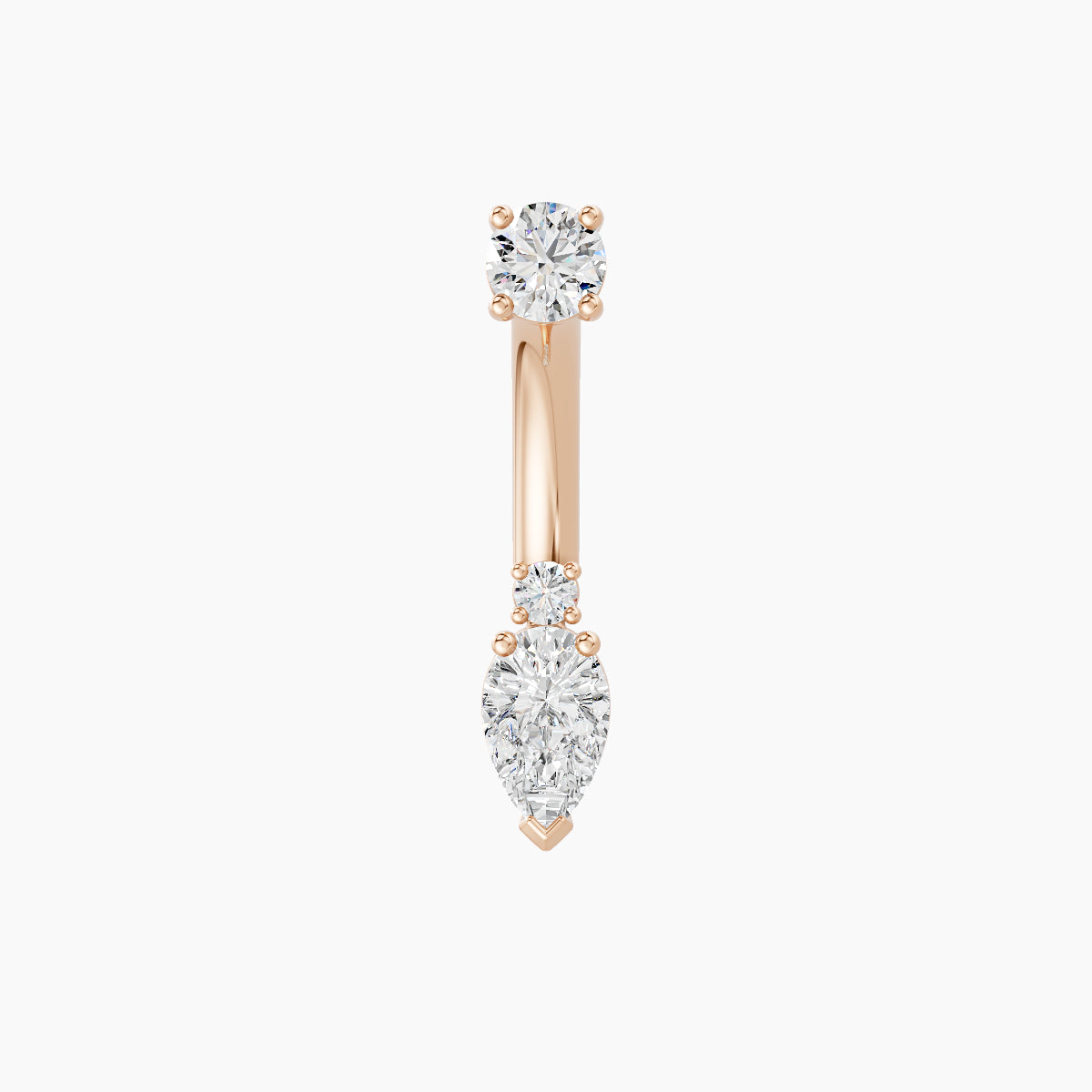 Skadi | 18k Rose Gold 7 mm 8 mm Diamond Navel Piercing