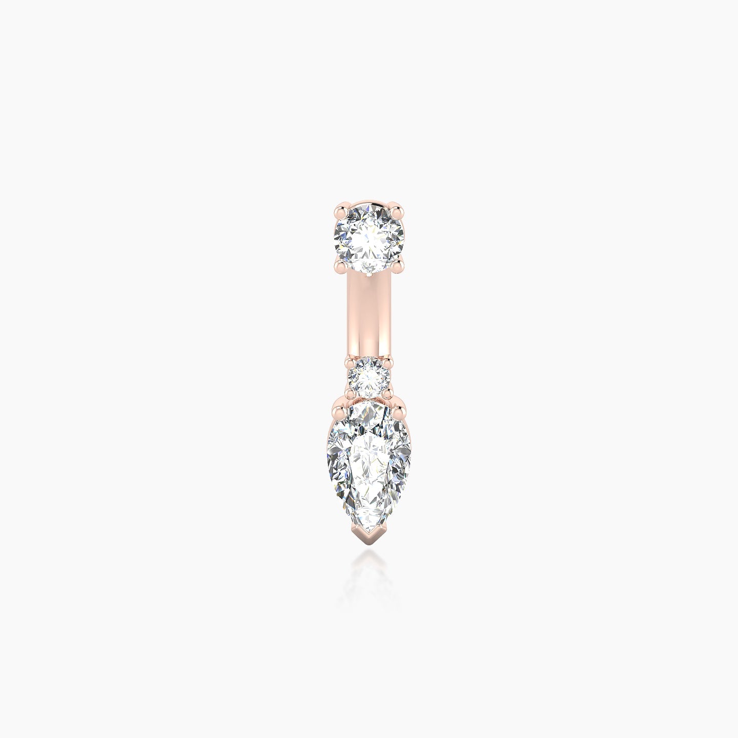 Skadi | 18k Rose Gold 8 mm 7 mm Diamond Navel Piercing