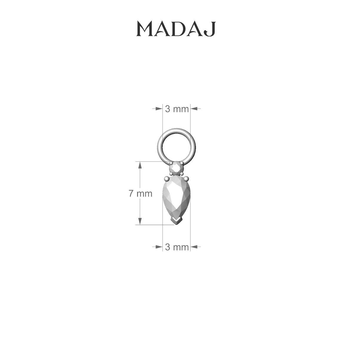 Skadi | 18k Rose Gold 7 mm Diamond Charm