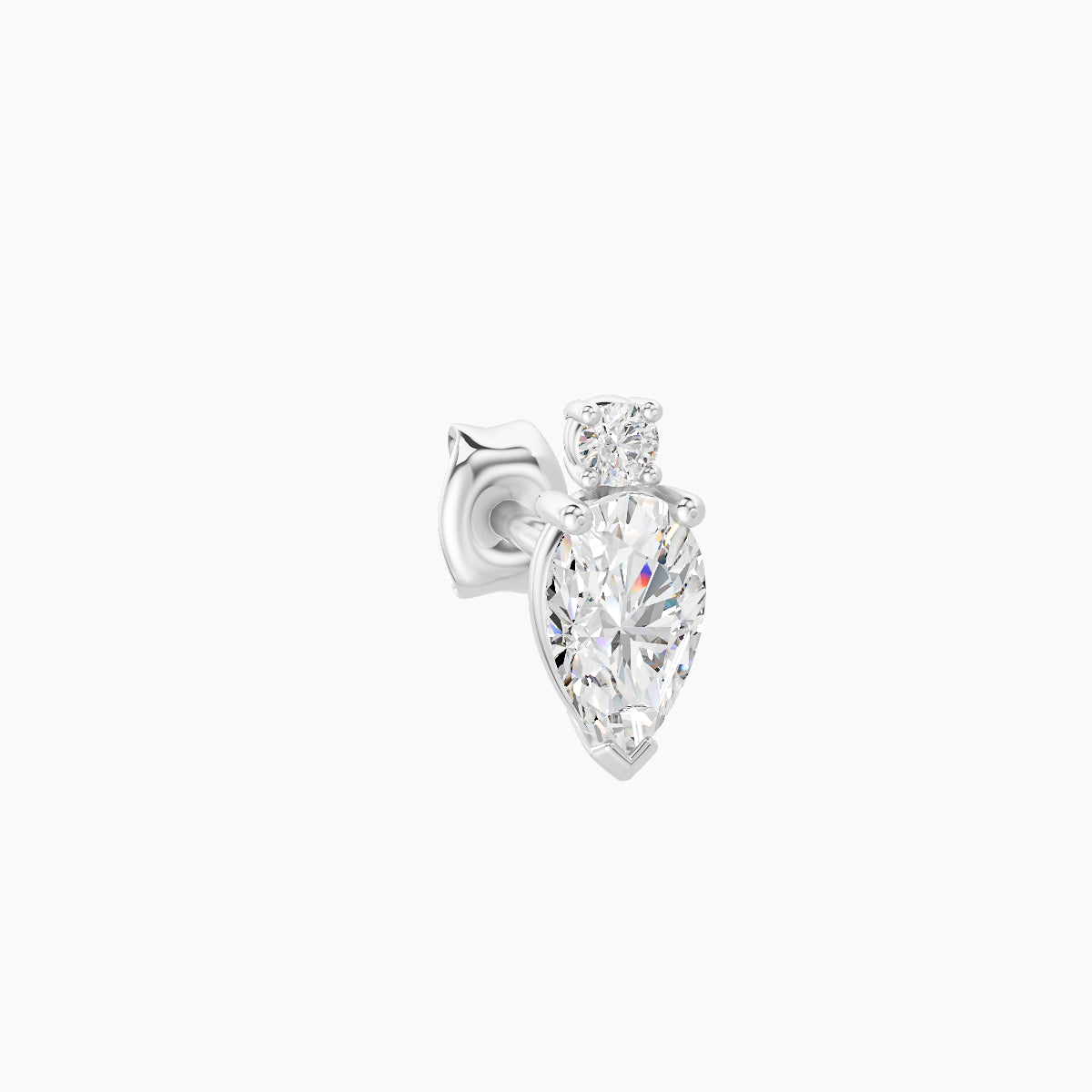 Skadi | 18k White Gold 7 mm Diamond Earring
