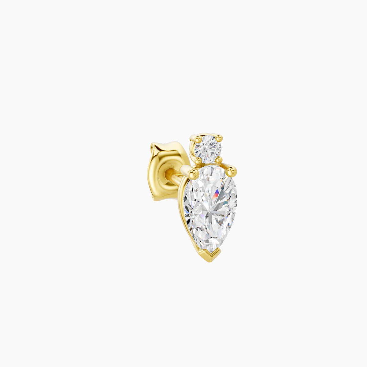 Skadi | 18k Yellow Gold 7 mm Diamond Earring