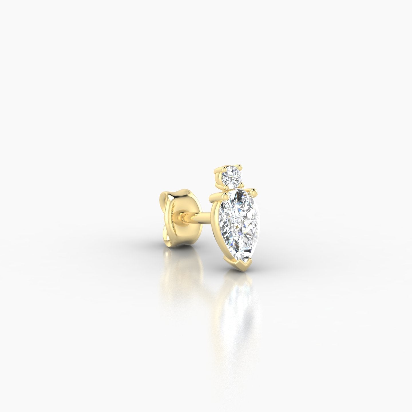 Skadi | 18k Yellow Gold 7 mm Diamond Earring