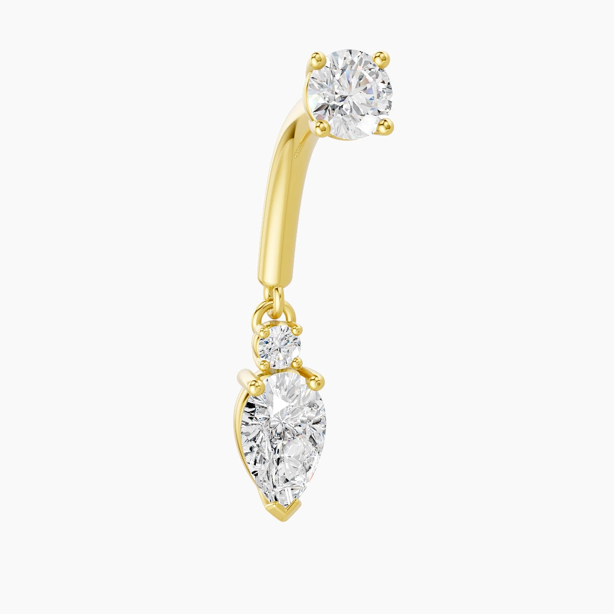 Skadi | Piercing Rook Diamant Or Jaune 18k Hypoallergénique 7 mm 8 mm