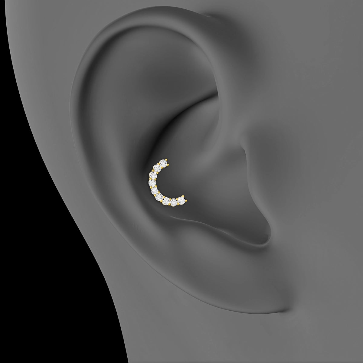 Sophia | 18k Yellow Gold 8 mm Diamond Conch Piercing