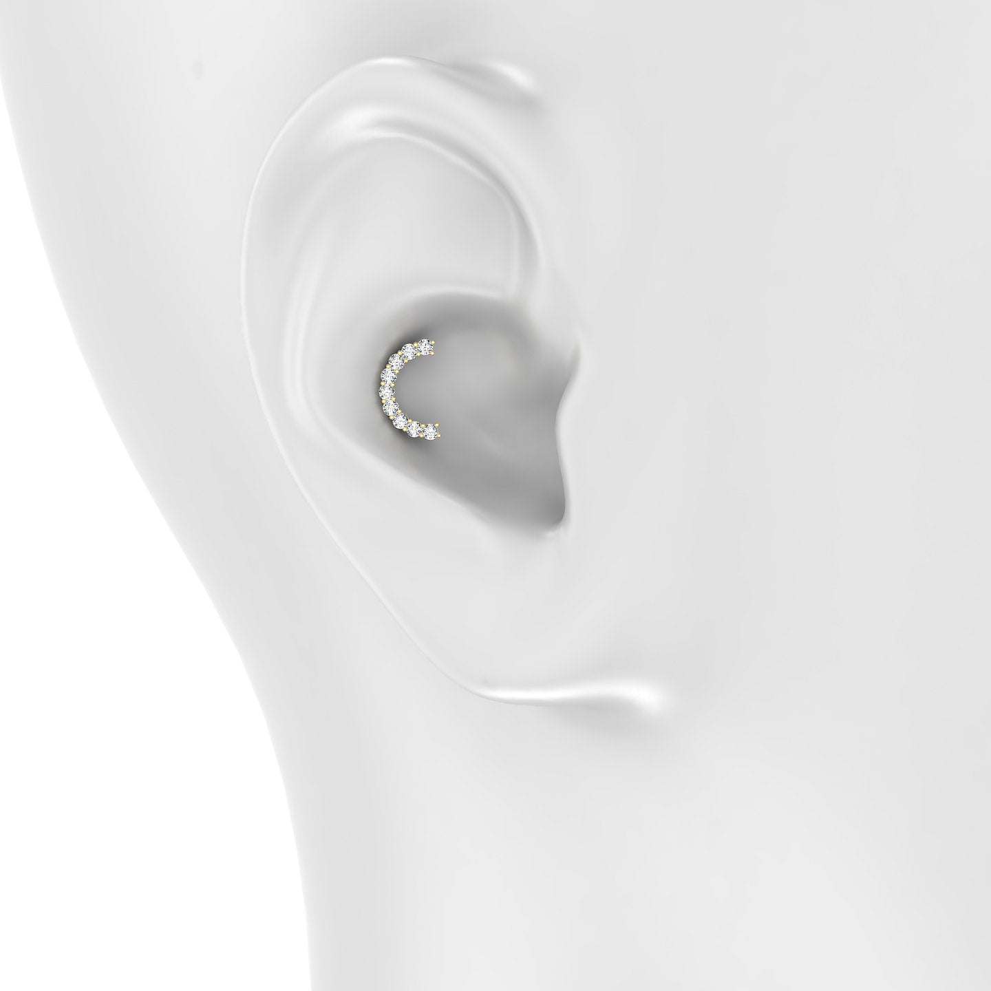 Sophia | 18k Yellow Gold 8 mm Diamond Conch Piercing