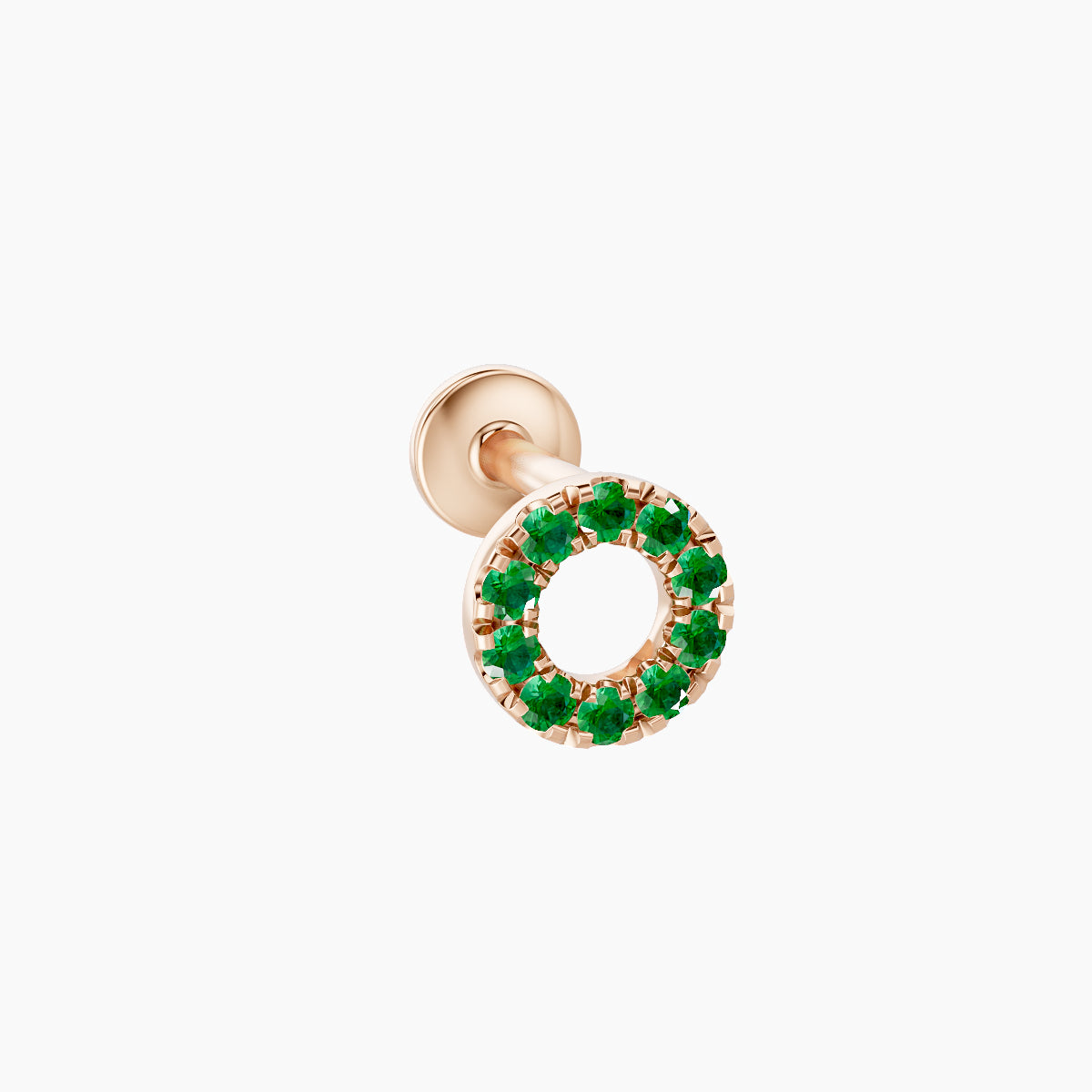 Sulis | 18k Rose Gold 5 mm 5 mm Emerald Piercing