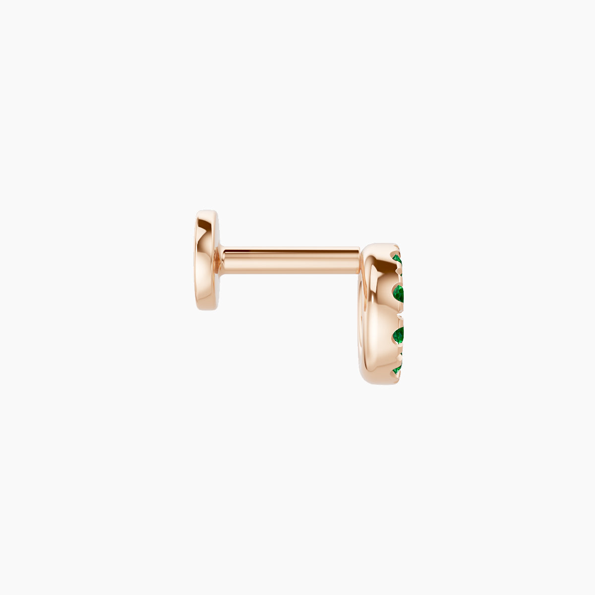 Sulis | 18k Rose Gold 5 mm 5 mm Emerald Piercing