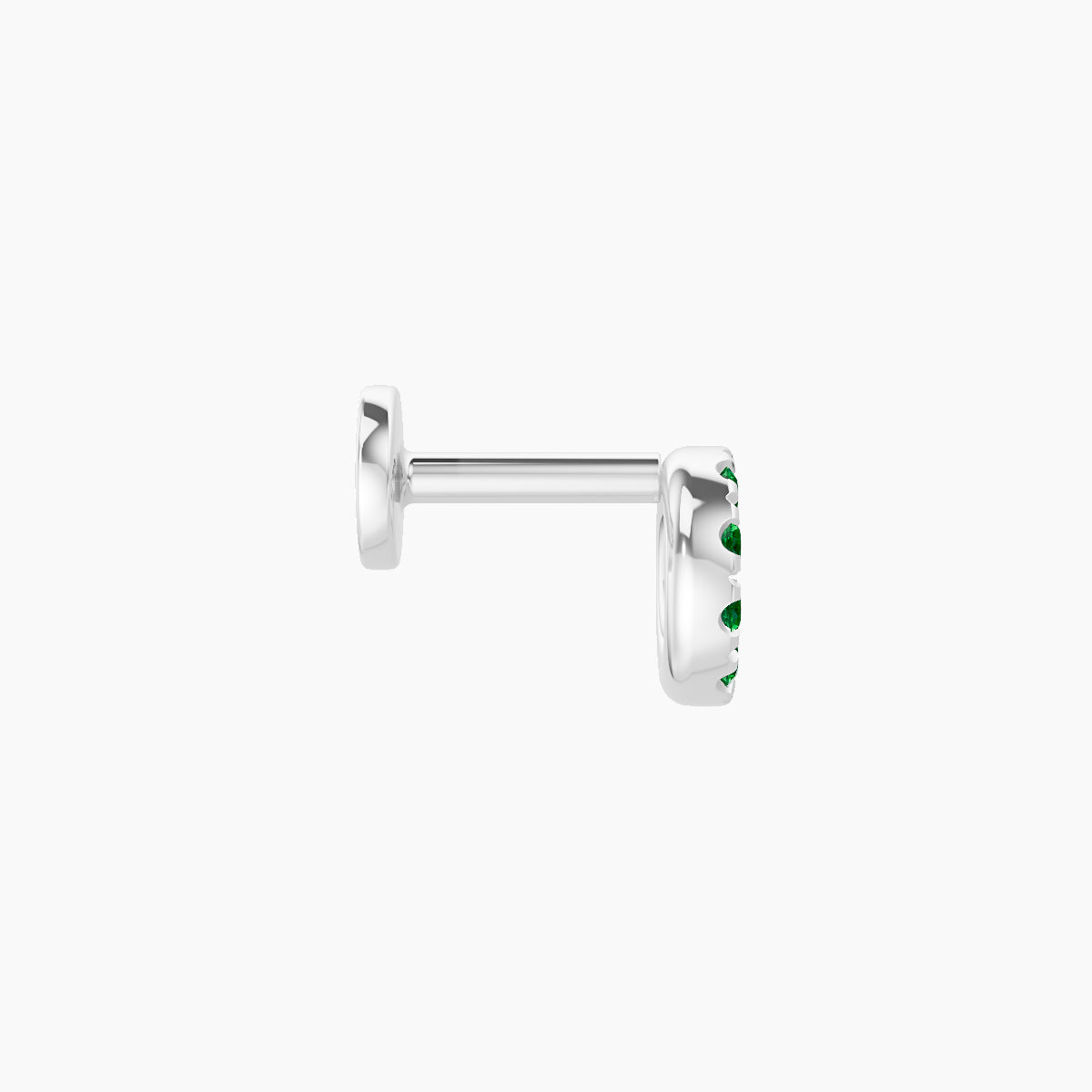 Sulis | 18k White Gold 5 mm 5 mm Emerald Piercing