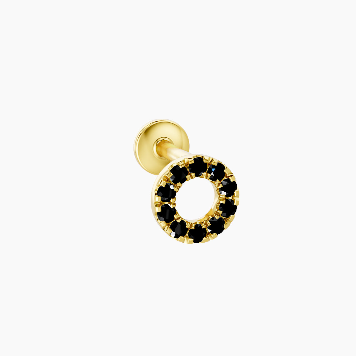 Sulis | 18k Yellow Gold 5 mm 5 mm Black Diamond Piercing