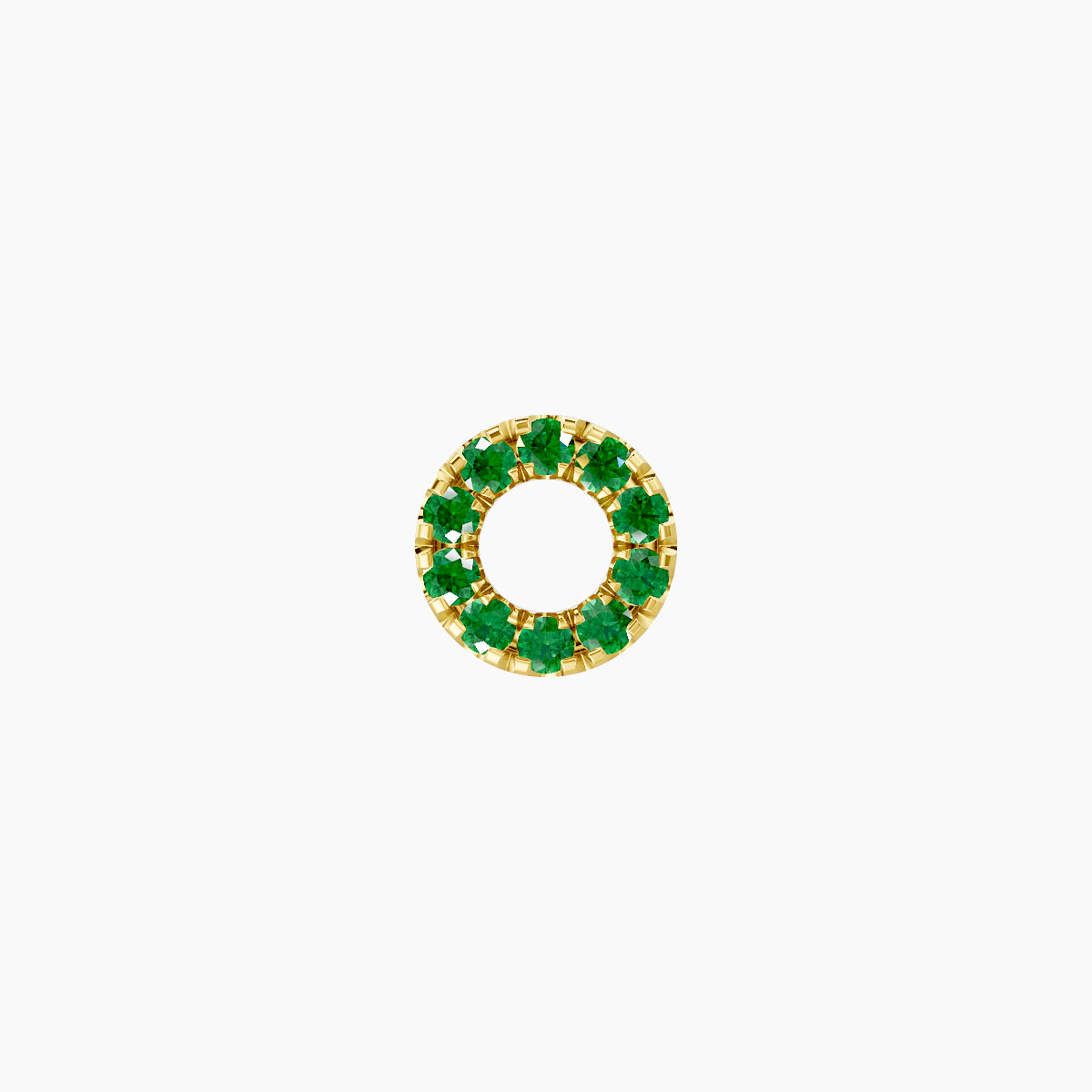Sulis | 18k Yellow Gold 5 mm 5 mm Emerald Piercing