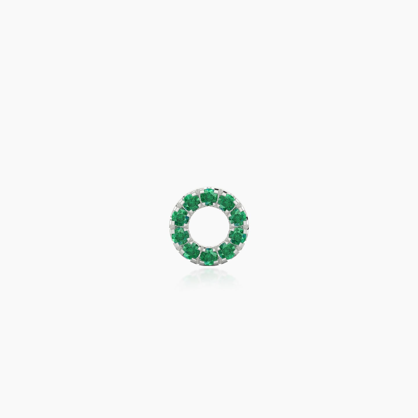 Sulis | 18k White Gold 5 mm 5 mm Emerald Piercing
