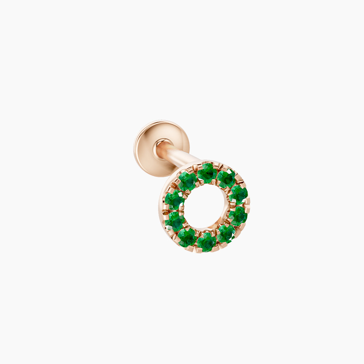 Sulis | 18k Rose Gold 6.5 mm 5 mm Emerald Piercing