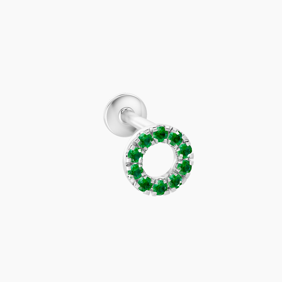 Sulis | 18k White Gold 6.5 mm 5 mm Emerald Piercing