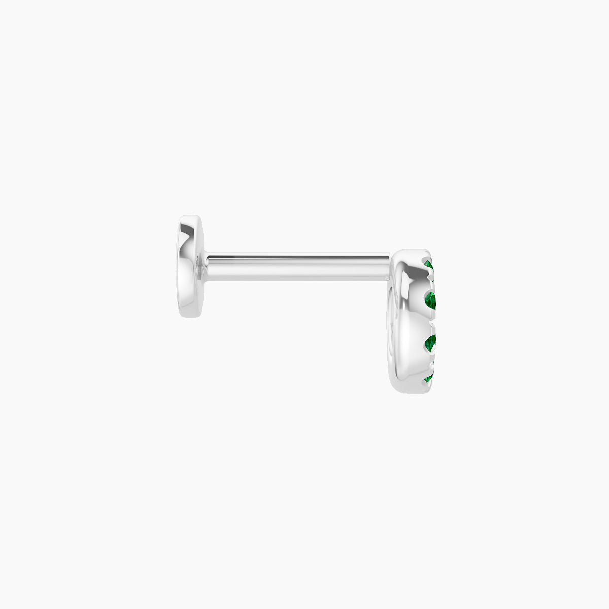 Sulis | 18k White Gold 6.5 mm 5 mm Emerald Piercing