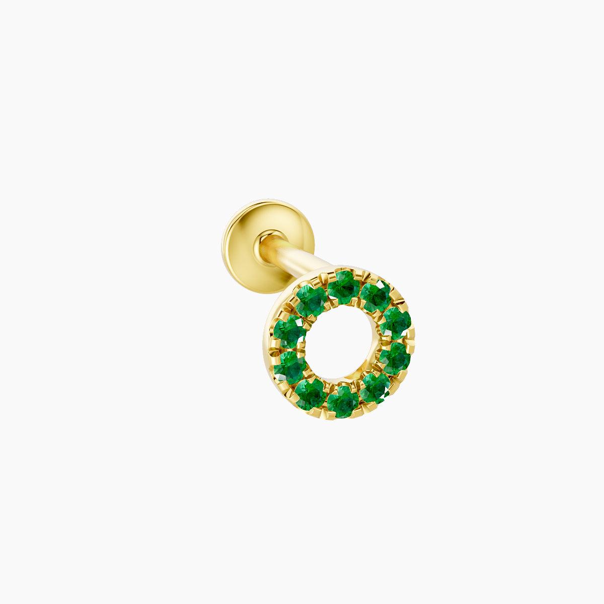 Sulis | 18k Yellow Gold 6.5 mm 5 mm Emerald Piercing