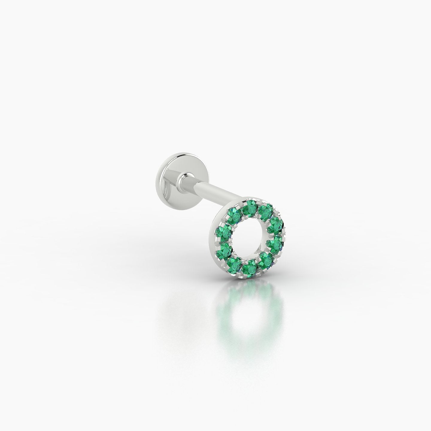 Sulis | 18k White Gold 5 mm 6.5 mm Emerald Piercing