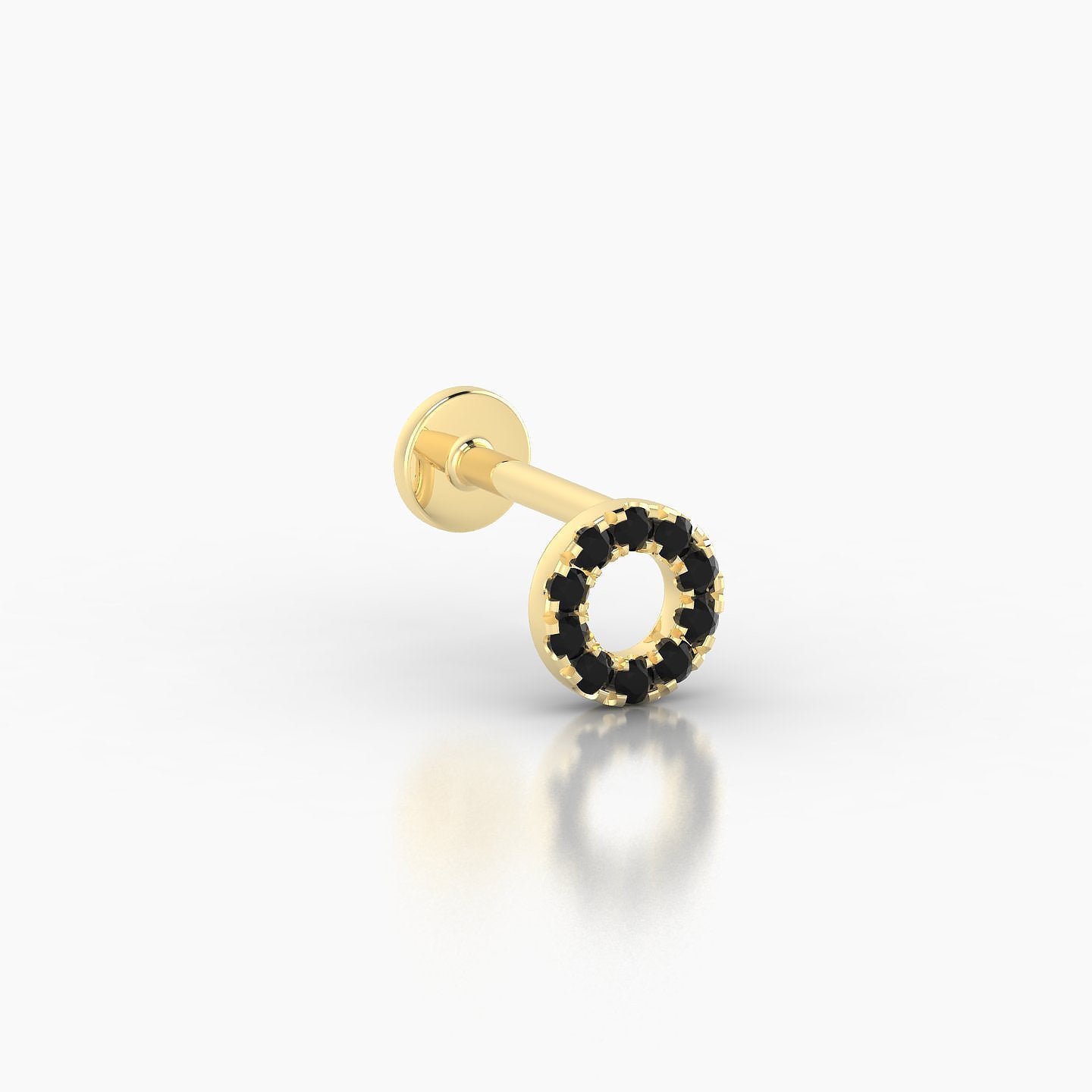 Sulis | 18k Yellow Gold 5 mm 6.5 mm Black Diamond Piercing