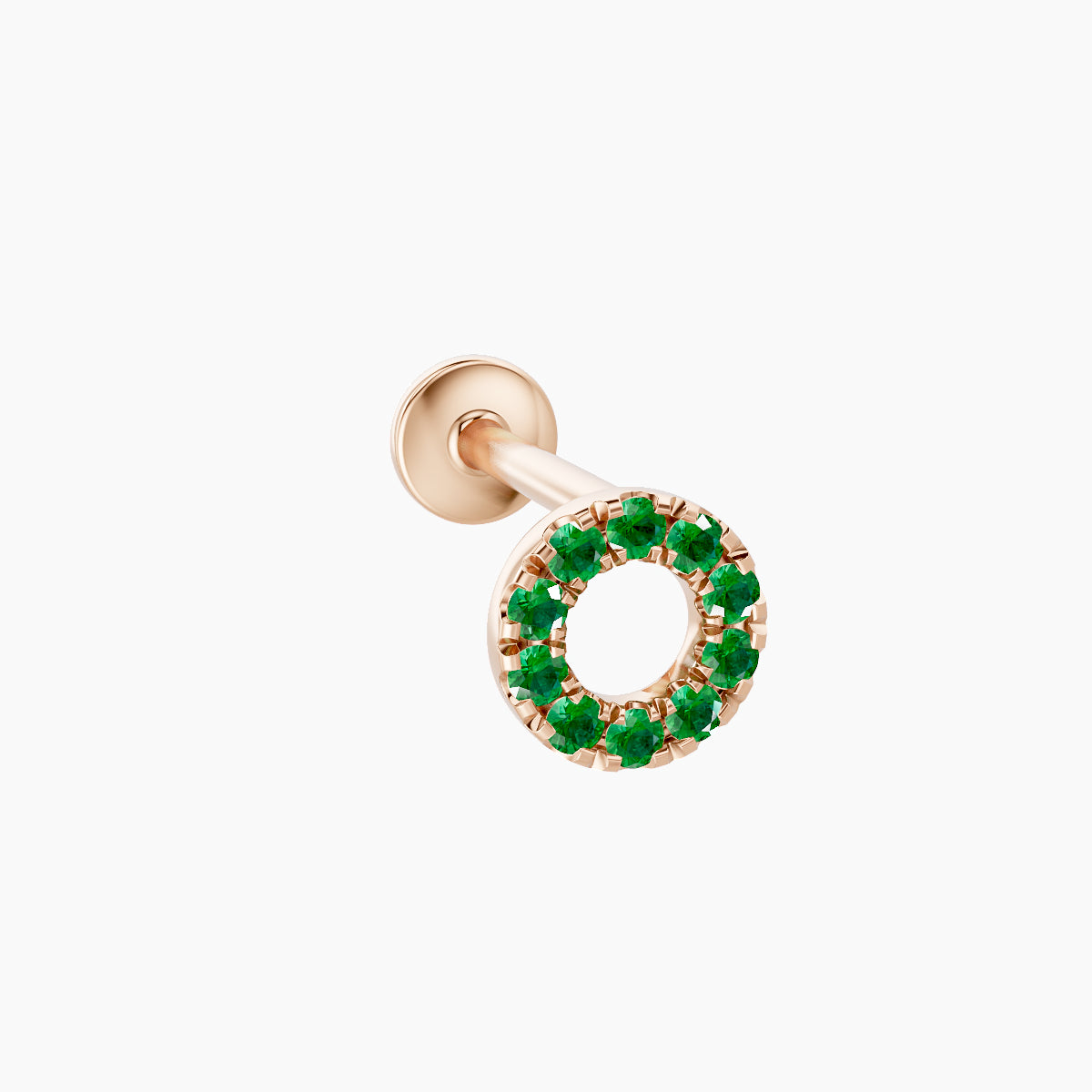 Sulis | 18k Rose Gold 8 mm 5 mm Emerald Piercing
