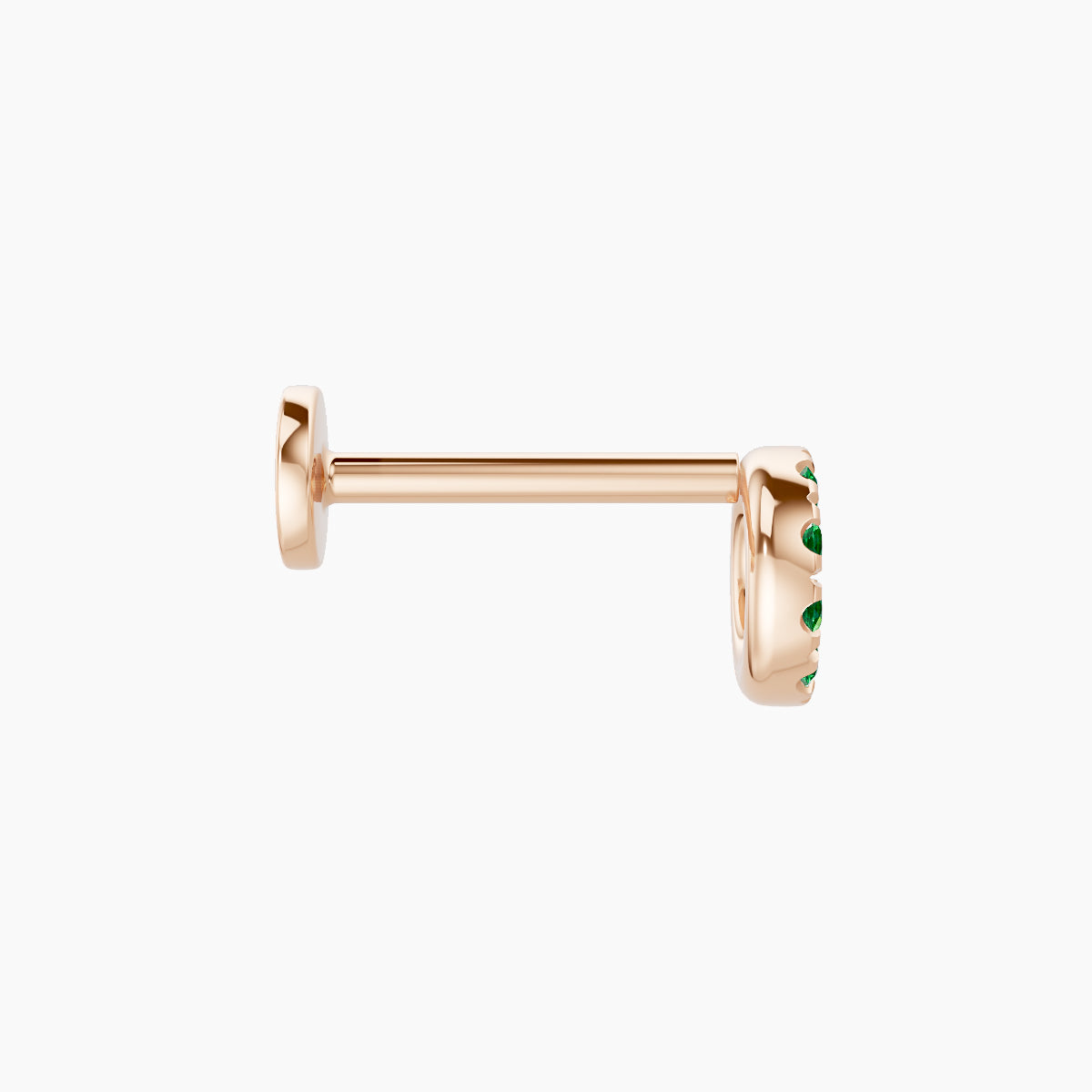 Sulis | 18k Rose Gold 8 mm 5 mm Emerald Piercing