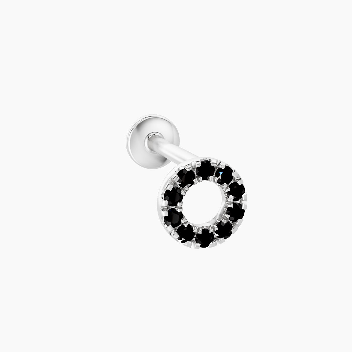 Sulis | 18k White Gold 8 mm 5 mm Black Diamond Piercing
