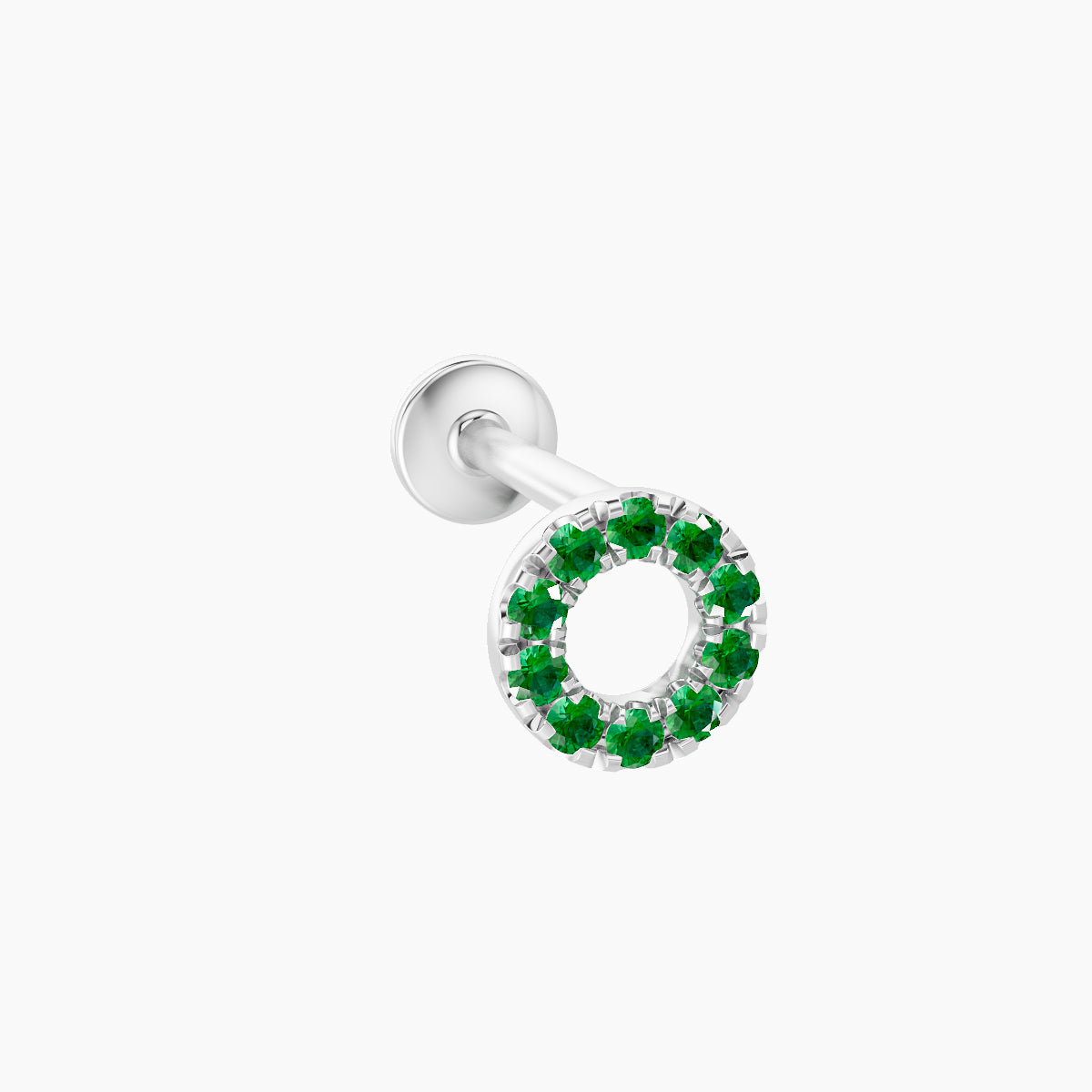 Sulis | 18k White Gold 8 mm 5 mm Emerald Piercing