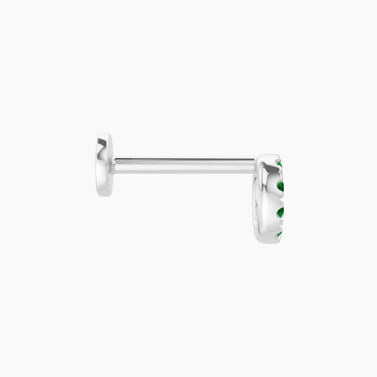Sulis | 18k White Gold 8 mm 5 mm Emerald Piercing